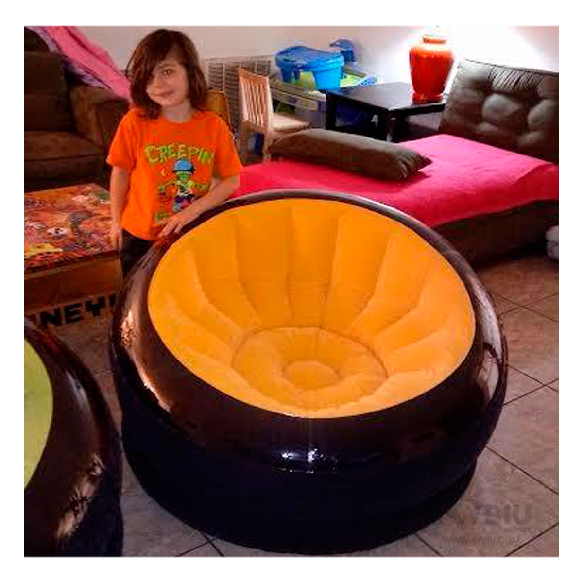 Inflable Sofa Amarillo Ideal para 1 Persona