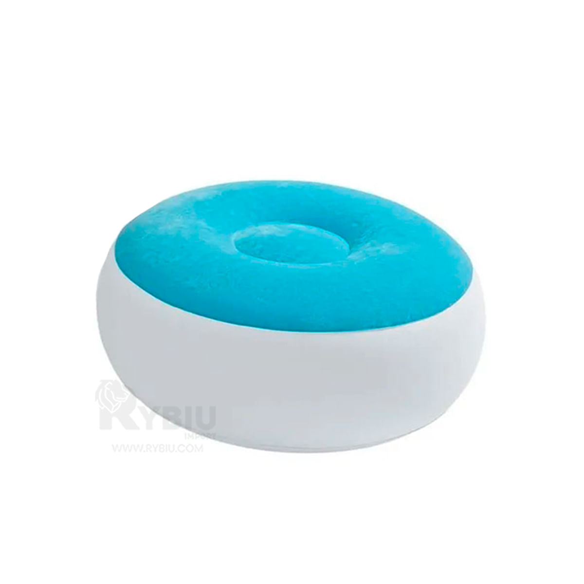 Hogar Colorido con Sofa y Poof Celeste