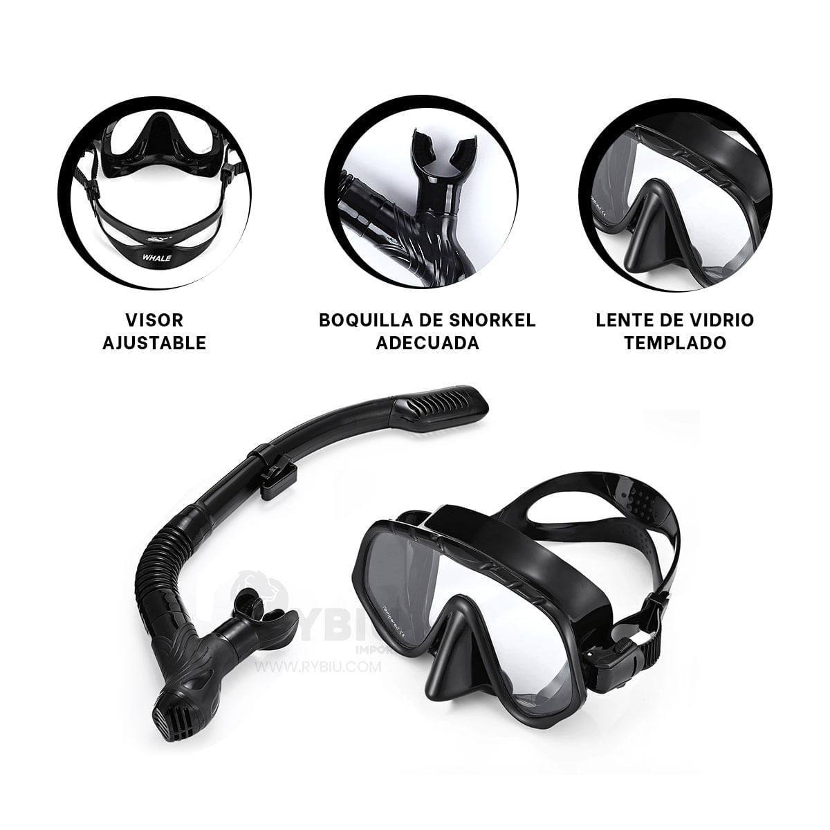 Buceo Set de Dos Piezas Negro