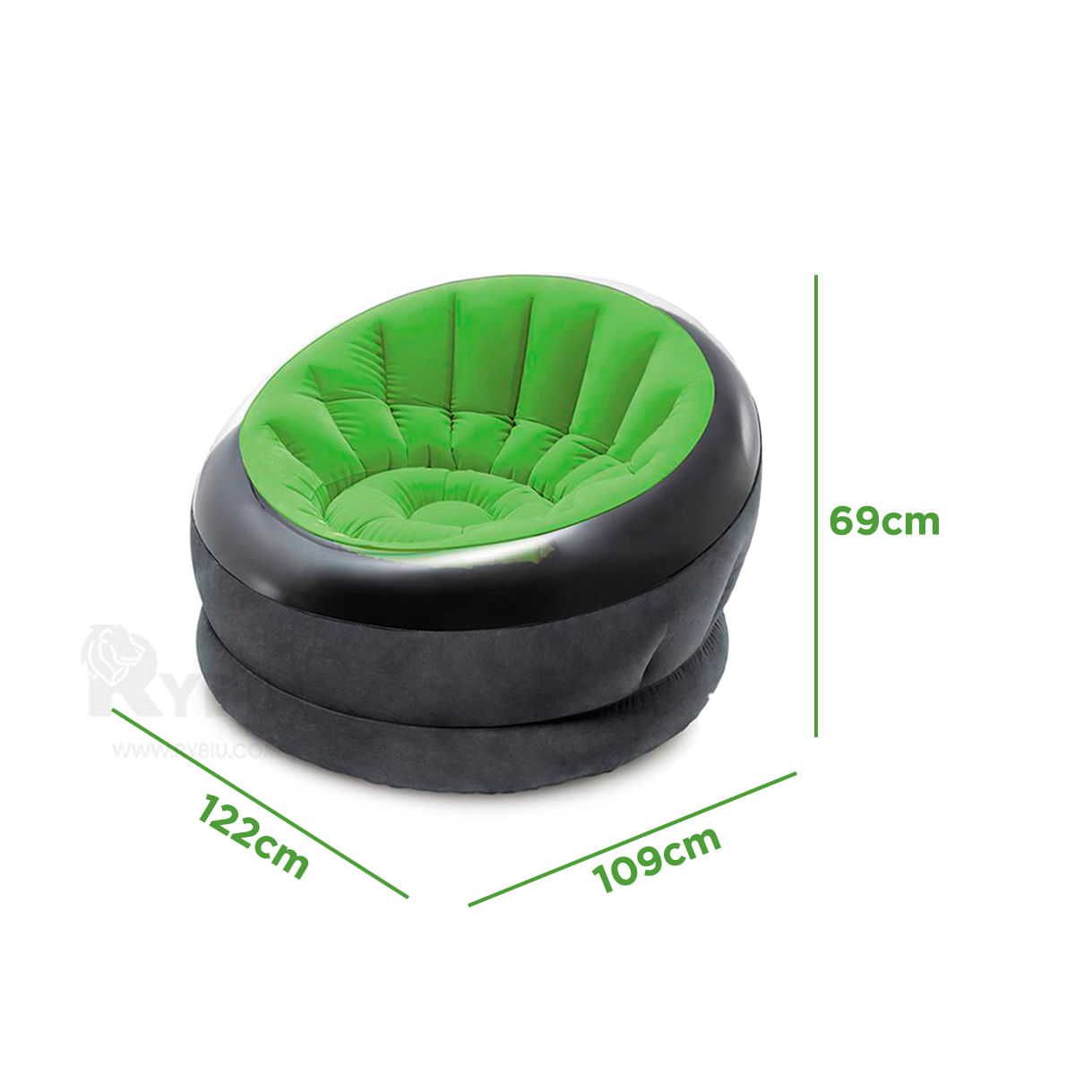 Sofa Inflable Resistente de Color Verde