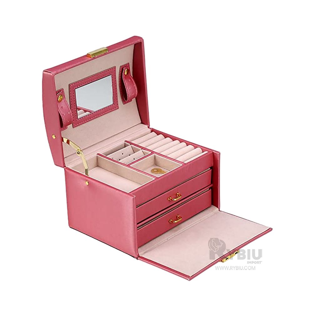 Joyero Organizador de Joyas 3 Capas de Color Rosado Joyero Organizador de Joyas 3 Capas de Color Rosado