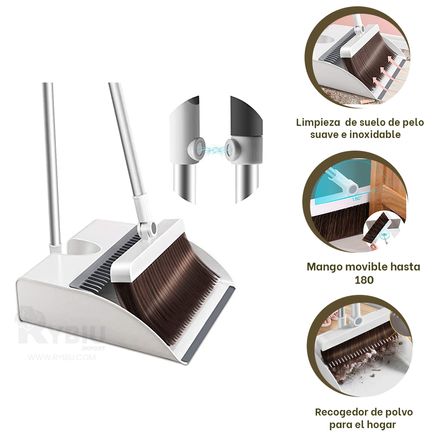 Juego de Escoba y Recogedor 2 en 1 con Mango Movible Juego de Escoba y Recogedor 2 en 1 con Mango Movible