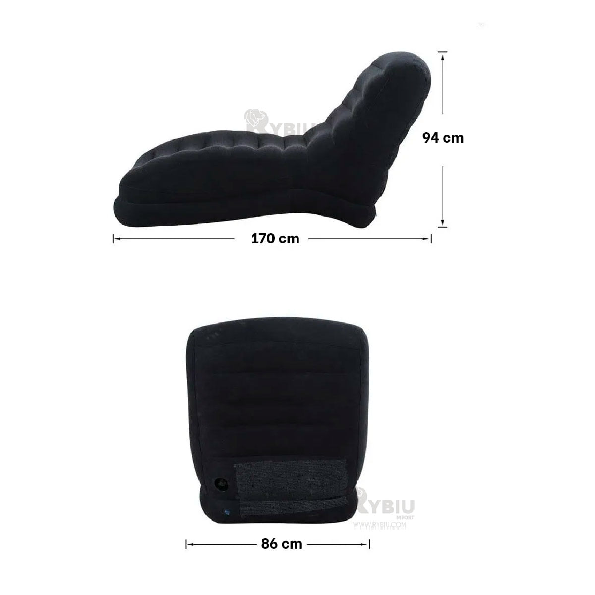 Sofa Inflable Individual Intex de Color Negro Grande