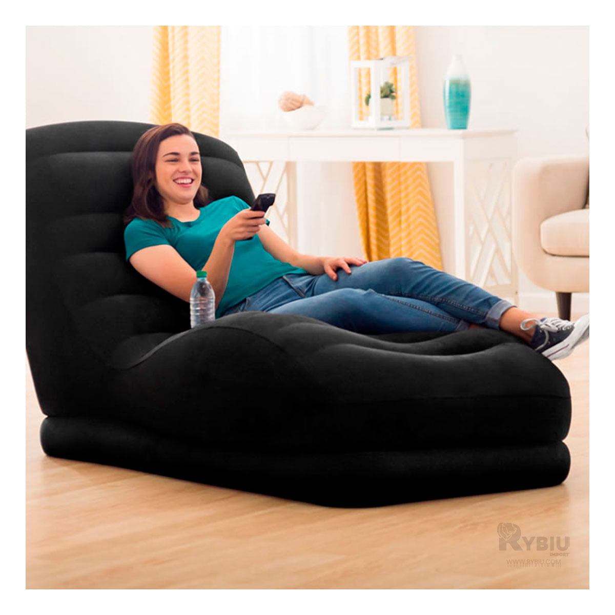 Lindo Sofa Inflable Individual Intex de Color Negro