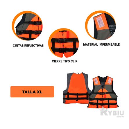 Chaleco Salvavidas Impermeable de Talla XL Anaranjado Chaleco Salvavidas Impermeable de Talla XL Anaranjado