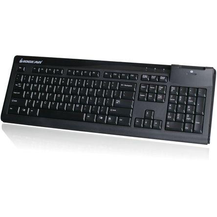 Teclado Iogear de 104 Teclas con Lector de Tarjetas Inteligentes Integrado