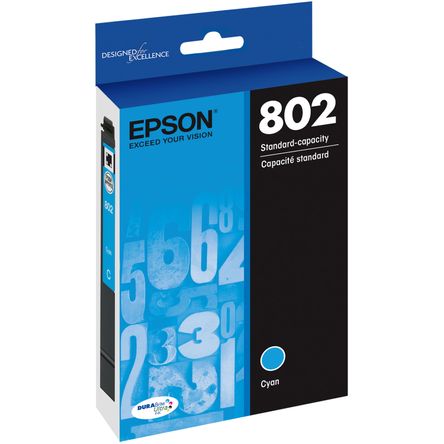 Cartucho de Tinta Epson 802 Cyan Durabrite Ultra de Capacidad Estándar