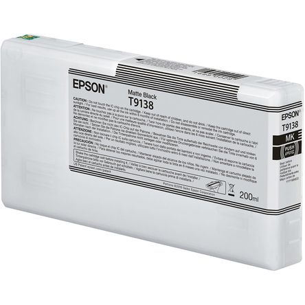 Cartucho de Tinta Epson T9138 Ultrachrome Hdx Negro Mate 200 Ml