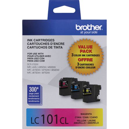 Pack de 3 Cartuchos de Tinta Brother Lc101 Innobella a Color