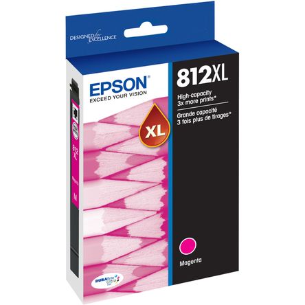 Cartucho de Tinta de Alta Capacidad Epson T812 Magenta con Sensormatic