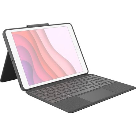 Funda con Teclado Retroiluminado Logitech Combo Touch para Apple Ipad Gen 7 a 10 Gris Grafito