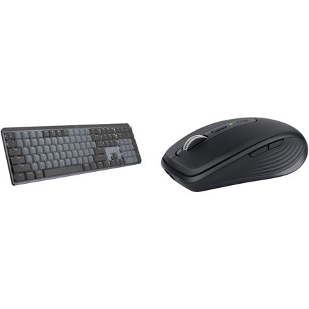 Set de Teclado Inalámbrico Mecánico Logitech Mx y Mouse Mx Anywhere 3 Interruptores Lineales Negro