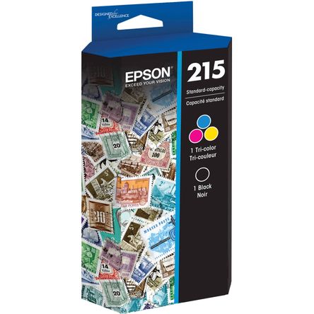 Combo Pack de Cartuchos de Tinta Epson T215 Durabrite Ultra de Capacidad Estándar en Negro y Color