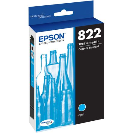 Cartucho de Tinta Epson T822 Cyan de Capacidad Estándar con Sensormatic