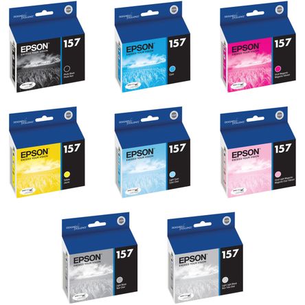 Kit de Cartuchos de Tinta Epson 157 con Ocho Unidades y Tinta Negra Fotográfica