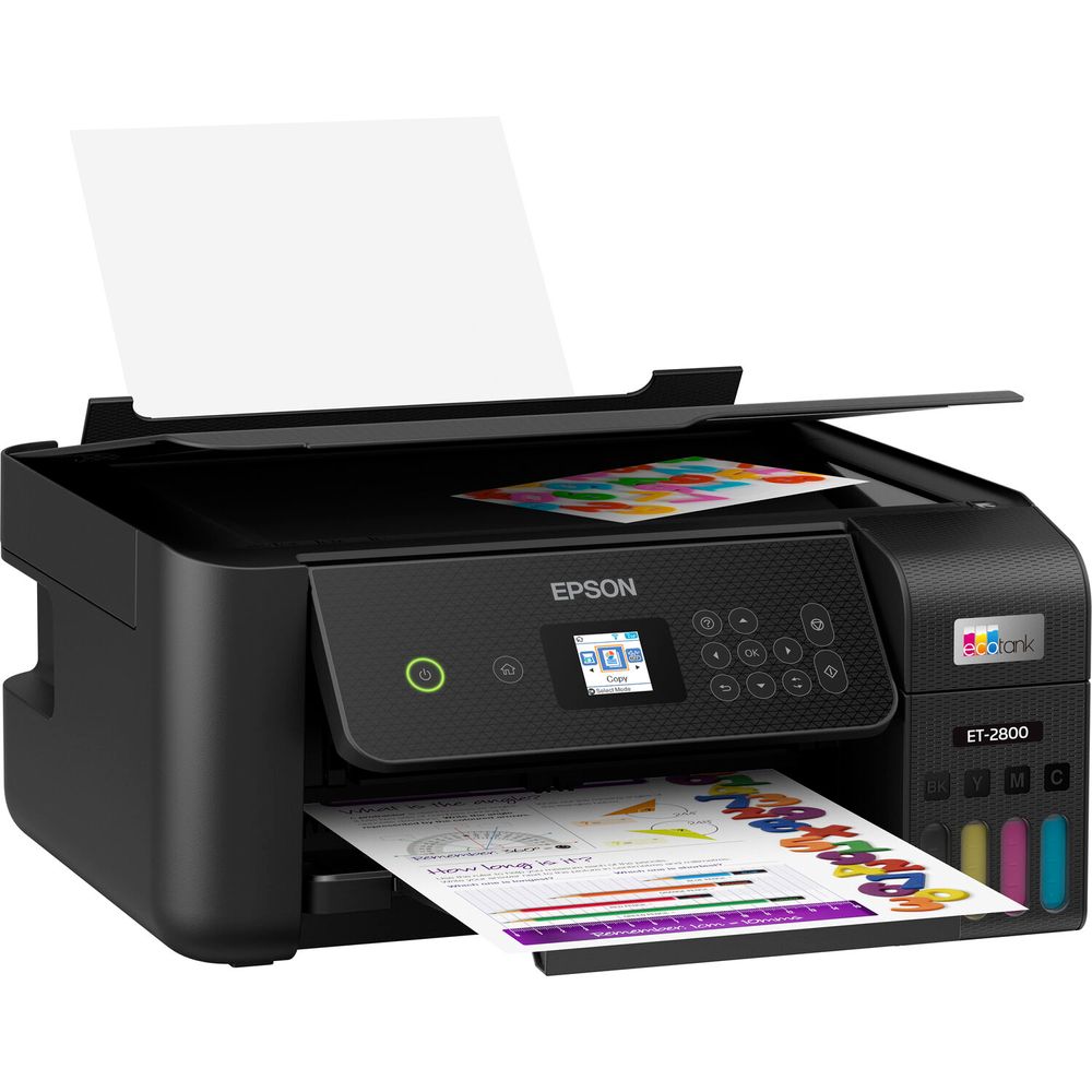  Epson - Impresora EcoTank ET-2800 inalámbrica, a color, todo en  uno, sin cartuchos, con escaneo y copia, básica e ideal para el hogar,  color blanco : Productos de Oficina