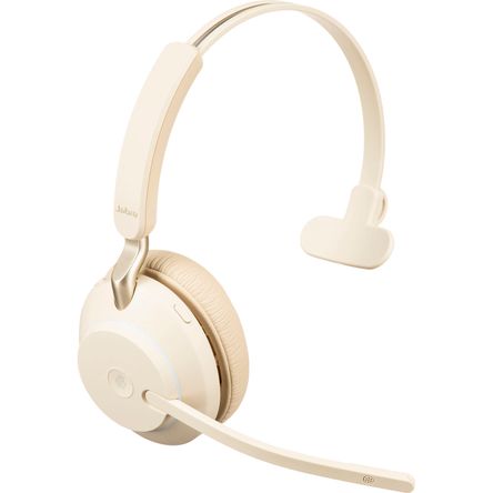 Auriculares Inalámbricos On Ear Jabra Evolve2 65 Mono Microsoft Teams Usb Type C Beige