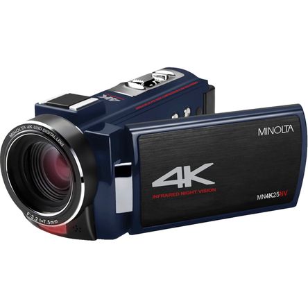 Cámara de Video Minolta Mn4K25Nv Uhd 4K con Visión Nocturna Ir Azul