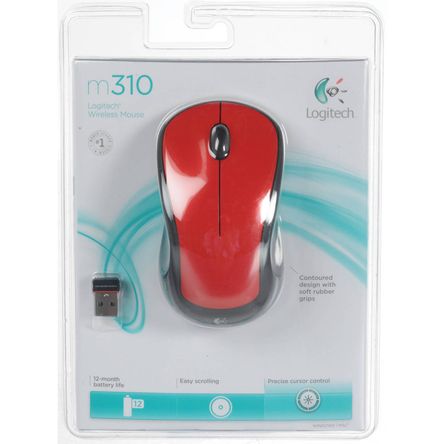 Mouse Inalámbrico Logitech M310 Rojo Brillante