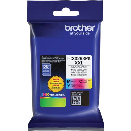 Set de Cartuchos de Tinta Brother Lc30293Pk de Tres Colores de Alto Rendimiento Inkvestment