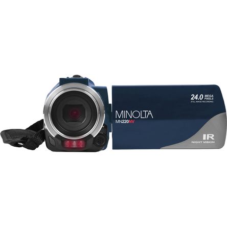Cámara de Video Minolta Mn220Nv con Visión Nocturna Full Hd y Zoom Digital 16X Azul
