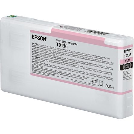 Cartucho de Tinta Epson T9136 Ultrachrome Hdx Vivid Light Magenta 200 Ml