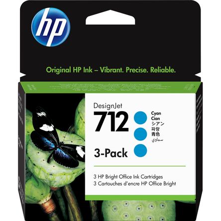 Cartucho de Tinta Cian de Capacidad Estándar Hp 712 Paquete de 3