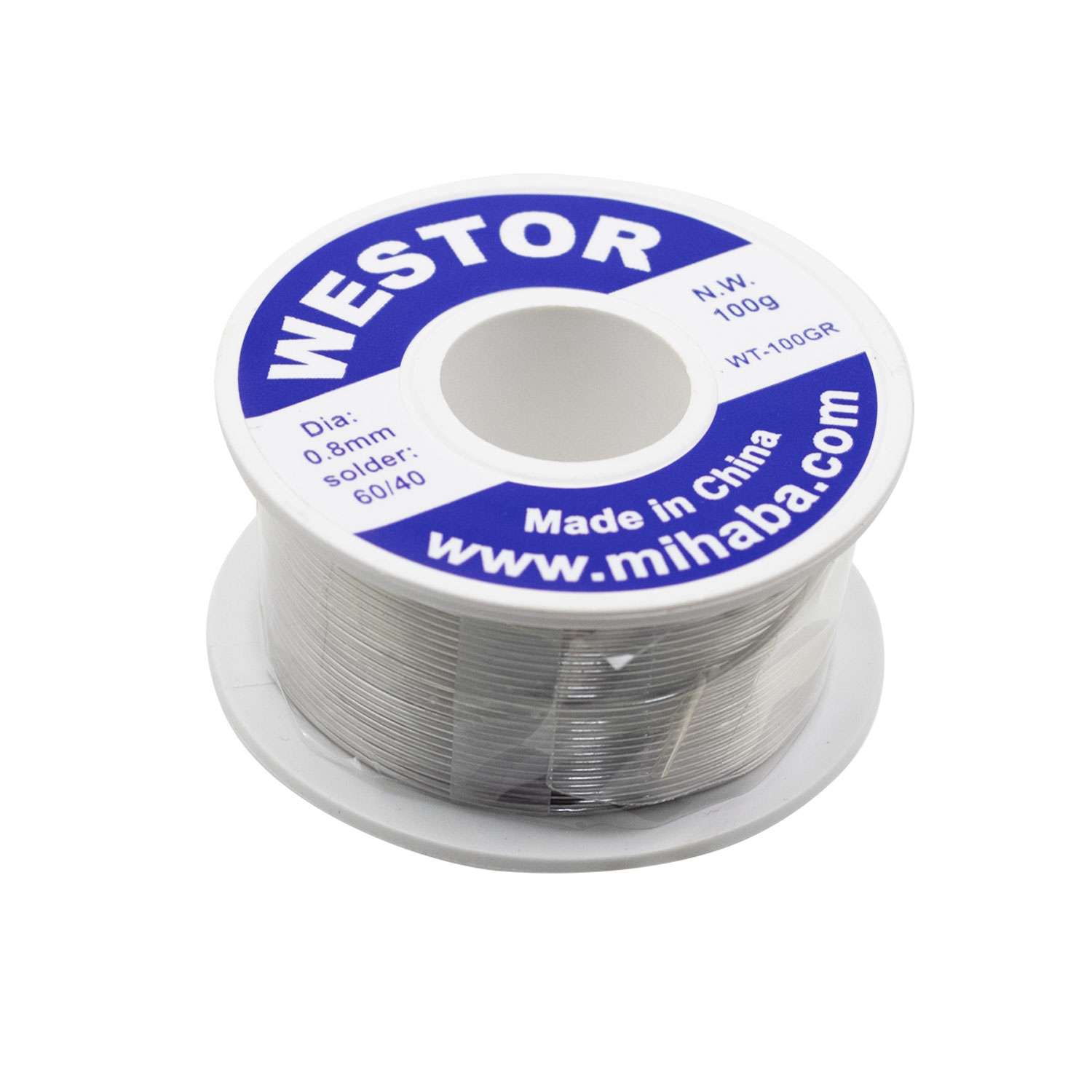 Rollo de Estaño 60/40 0.8mm 100gr Wt-100gr Westor