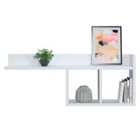 Repisa Flotante Melamina LeMueble 80x35x20cm Blanco