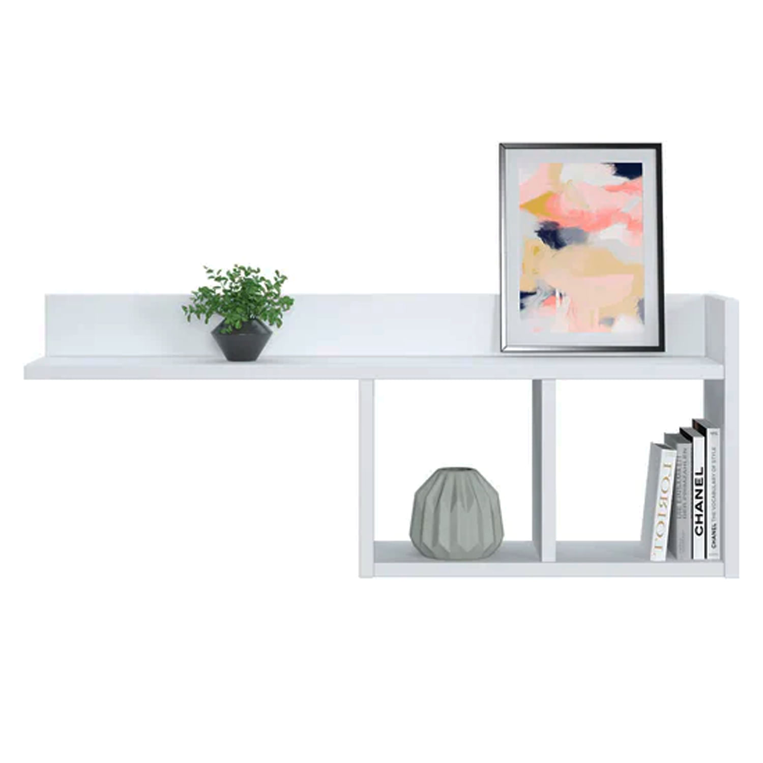 Repisa Flotante Melamina LeMueble 80x35x20cm Blanco