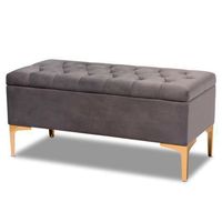 Banqueta Baúl Capitoneada LeMueble 1 m Gris Oscuro