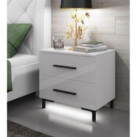 Velador Moderno 2 cajones Maddy color Blanco TU MESITA