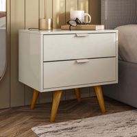Velador moderno multiusos 2 cajones Abella color Blanco TU MESITA