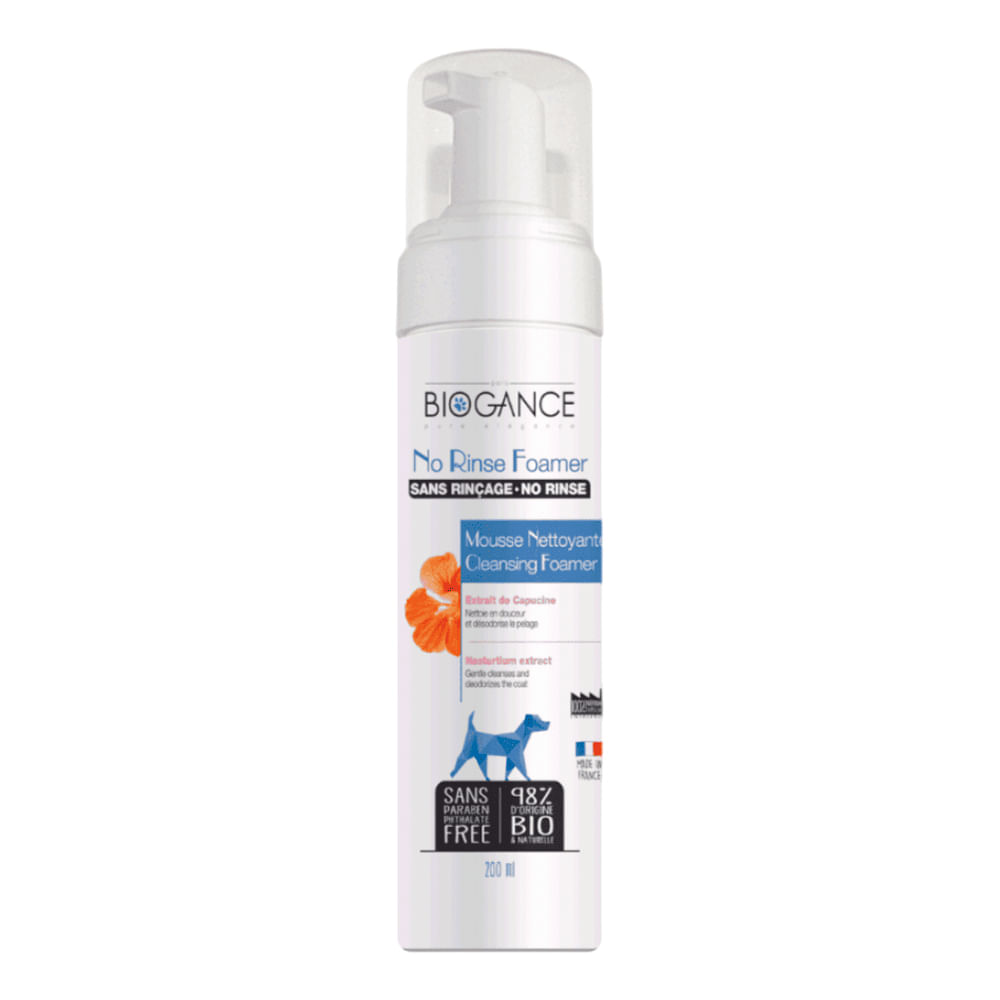 Shampoo Biogance para Perros No Rinse Foamer Dog 200ml Promart