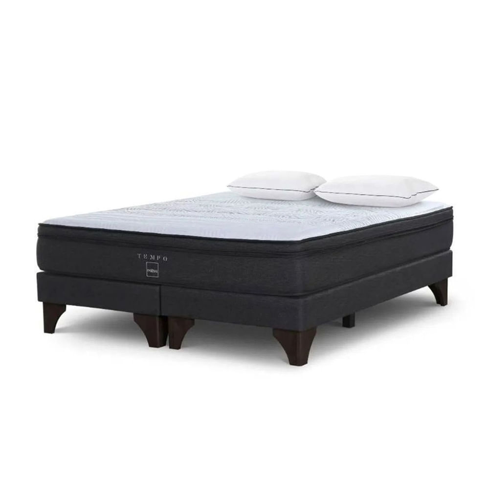 Cama Europea Tempo Queen + 2 Almohadas Memory Max