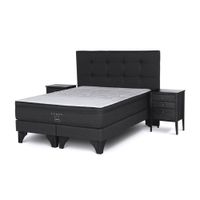 Dormitorio Europeo Tempo Queen + 2 Veladores + 2 Almohadas Memory Max
