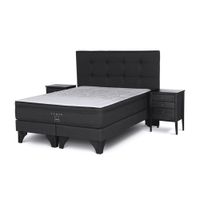 Dormitorio Europeo Tempo King + 2 Veladores + 2 Almohadas Memory Max