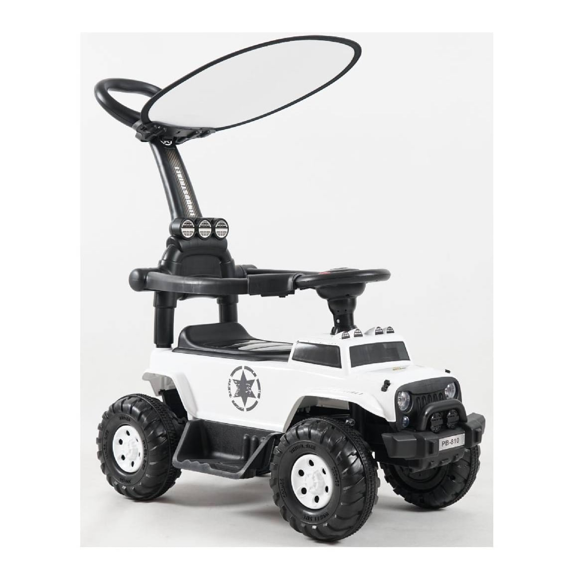 Carrito Jeep con Sonido USB y Luces con Techo Blanco