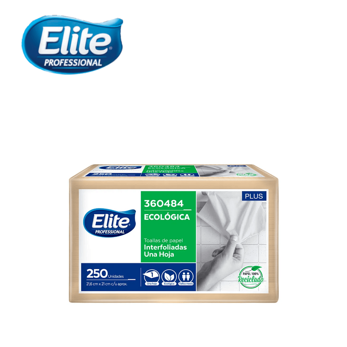 Papel Toalla Elite Plus Ecológica  Una Hoja Interfoliada 250 Hojas