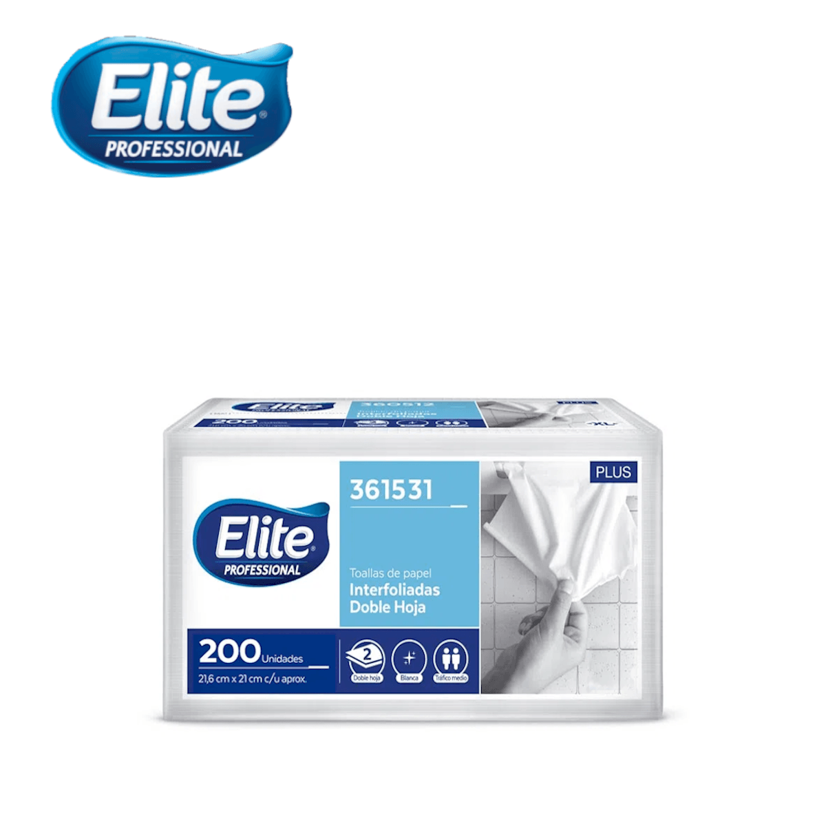 Papel Toalla Elite Plus Doble Hoja Interfoliada 200 Hojas