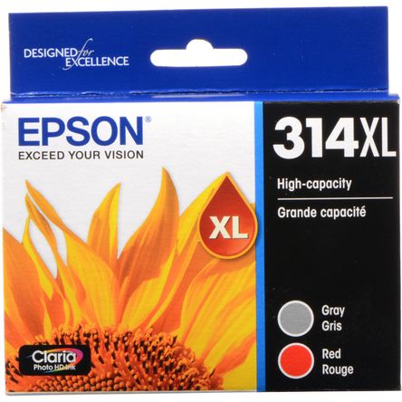 Multi Pack de Cartuchos de Tinta Epson Claria Photo Hd T314Xl Gris y Rojo con Sensormatic