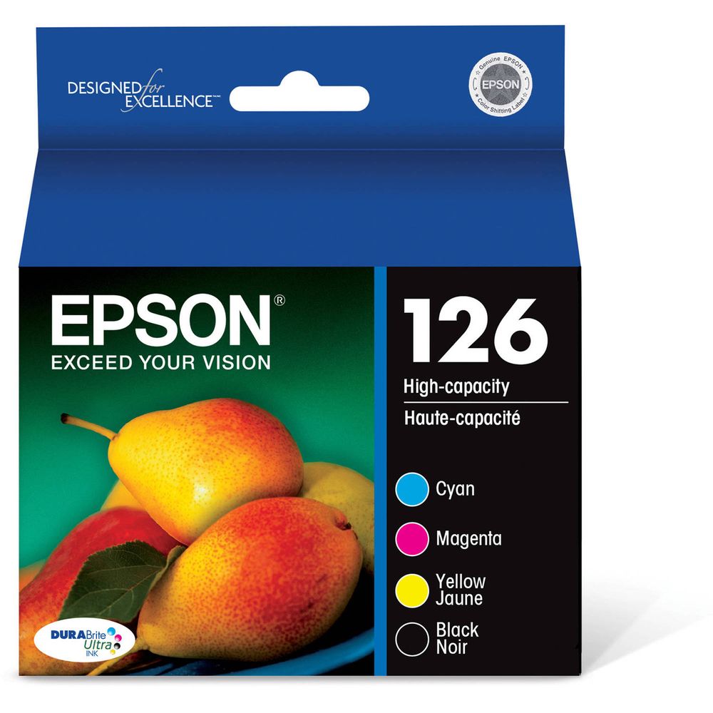 Set De Cartuchos De Tinta Epson T126 Durabrite Ultra De Alta Capacidad En Negro Y Color Promart 2001