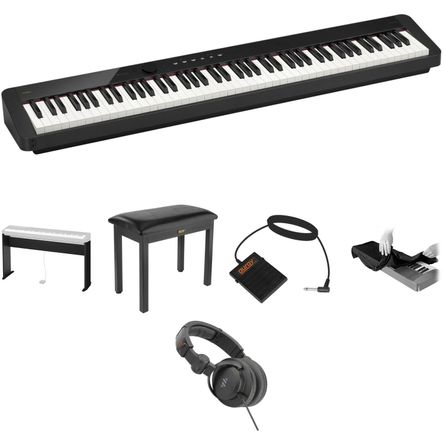 Piano Digital de 88 Teclas Casio Privia Px S1100 con Soporte Banco Auriculares y Pedal Negro