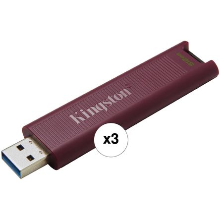 Pack de 3 Unidades de Kingston Datatraveler Max Usb 3.2 Gen 2 Type a Flash Drive de 512Gb