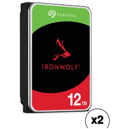 Paquete de 2 Unidades de Disco Duro Interno Nas Seagate Ironwolf de 12Tb 3.5