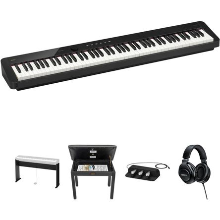 Kit de Piano Digital Portátil Casio Privia Px S5000 de 88 Teclas con Soporte Banqueta Unidad de 3