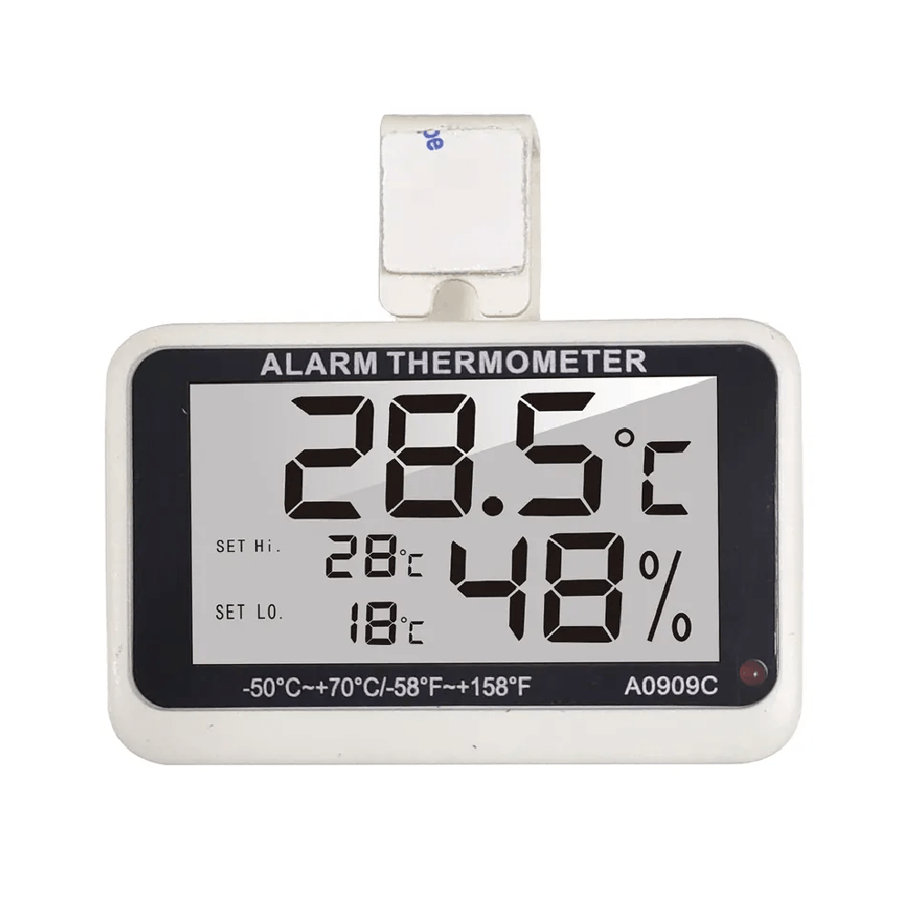 Termohigómetro Termómetro Higrometro para Refrigeradora con Alarma de Alta y Baja Temperatura