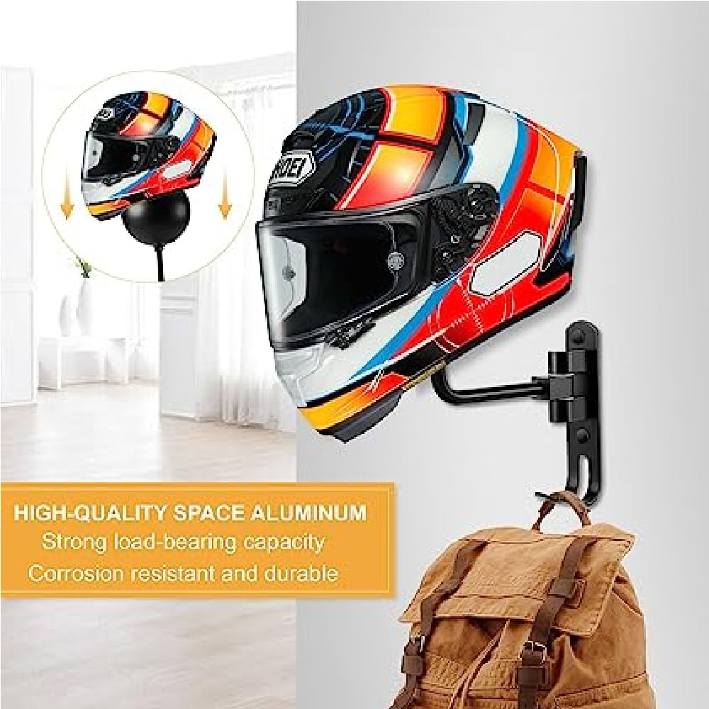 Soporte para casco, soporte para casco con rotación de 180 grados, con