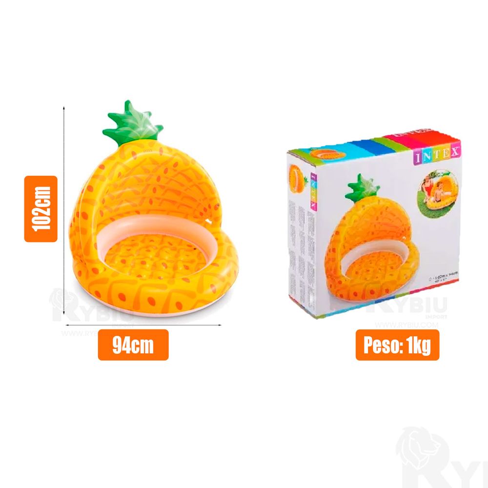 Resistente Piscina Inflable de Piña Bebe Naranja - Promart