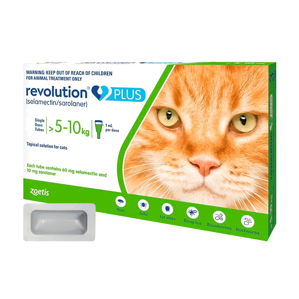 Revolution Plus Zoetis 1 unidad x 1ml Verde Felinos 510kg Promart